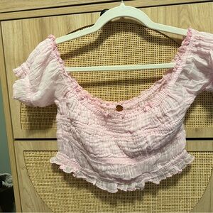 Pink Ruffled FREE PEOPLE Women's Top